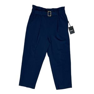 NWT DKNY Belted Paperbag Waist Cropped Pants